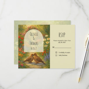 Cartão RSVP Casamento no Jardim Inglês Floral Caprichoso