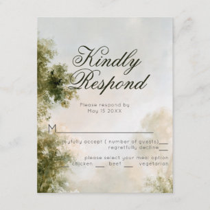 Cartão RSVP Casamento no Jardim Romântico
