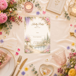 Cartão RSVP Casamento no Jardim Romântico