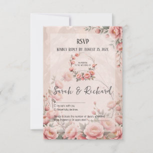Cartão RSVP Casamento no Jardim Secreto Romântico Floral