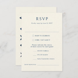 Cartão RSVP Casamento no Oceano Na moda de Peixes Azuis Náutic