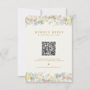Cartão RSVP Casamento Ornate Soft Pastel Primavera Jardim Dour
