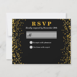 Cartão RSVP casamento ouro