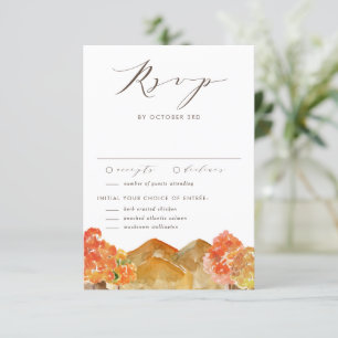 Cartão RSVP Casamento outono de Cena de Navegação de Outono