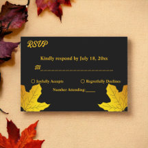 Casamento outono De Luxo Elegante Preto E Dourado