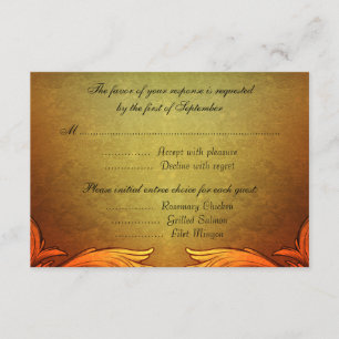 Cartão RSVP Casamento outono de matizes solares Monograma Desi