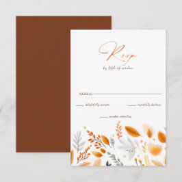 Cartão RSVP Casamento outono Elegante de Script Moderno do Ter