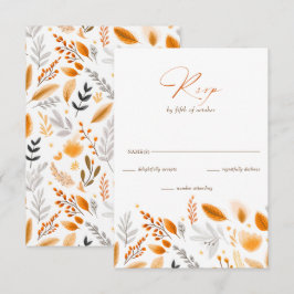 Cartão RSVP Casamento outono Elegante de Script Moderno do Ter