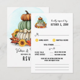 Cartão RSVP Casamento outono Rústico de Fazenda Rústica da Pum