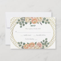 Casamento Oval Elegante com Floral de Pêssego e Tr