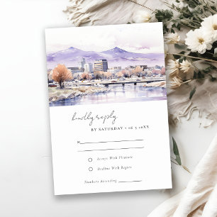 Cartão RSVP Casamento Paisagem Aquarela em Boise, Idaho