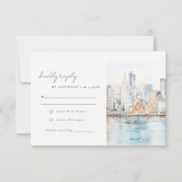 Cartão RSVP Casamento Paisagem Aquarela São Francisco
