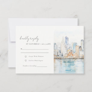 Cartão RSVP Casamento Paisagem Aquarela São Francisco
