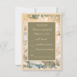 Cartão RSVP casamento pastel de flores silvestres