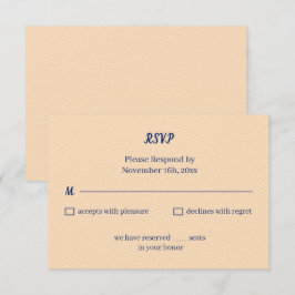Cartão RSVP Casamento Personalizado de bege Simples