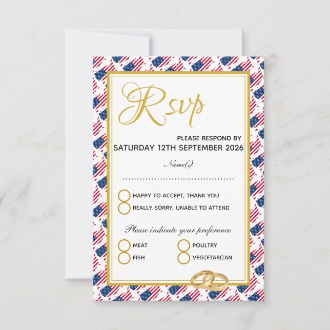 Cartão RSVP Casamento Personalizado de Escritura Cristã da AMÉ (Frente)