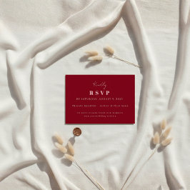 Cartão RSVP Casamento Personalizado Rosa e Vermelho com Script