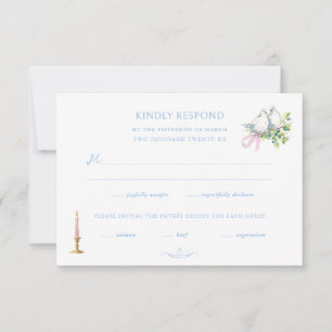 Cartão RSVP Casamento Pintado à Mão Rococó
