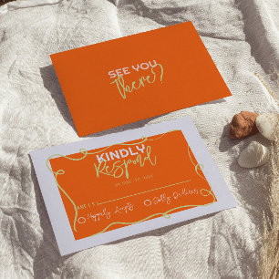 Cartão RSVP Casamento Pintado Simky Cute Colorido Manuscrito C