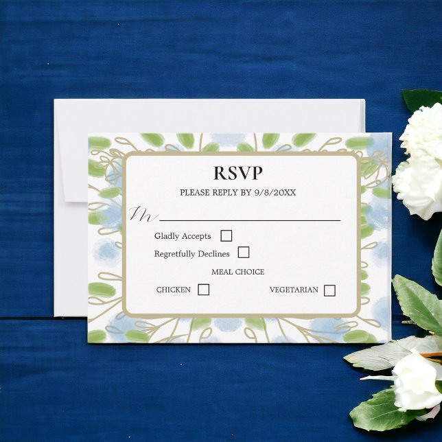 Cartão RSVP Casamento por Aquarela Artística Moderna (An elegant way to get a response to who will be coming to the reception)