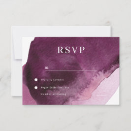 Cartão RSVP Casamento por Aquarela da Moderna Burgundy Maroon