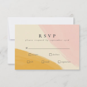 Cartão RSVP Casamento por Aquarela de Abstrato cor rosa e lara