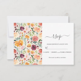 Cartão RSVP Casamento por Aquarela de Blooms Florais Botânicos