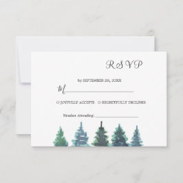 Cartão RSVP Casamento por Aquarela de inverno