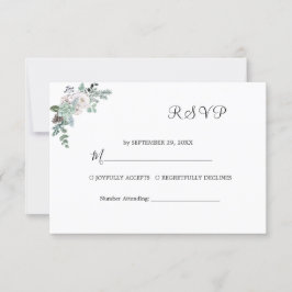 Cartão RSVP Casamento por Aquarela de inverno
