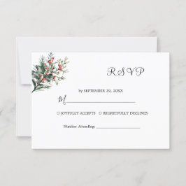 Cartão RSVP Casamento por Aquarela de inverno