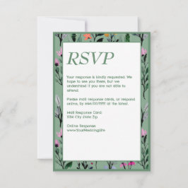 Cartão RSVP Casamento Por Aquarela Física De Whimsical