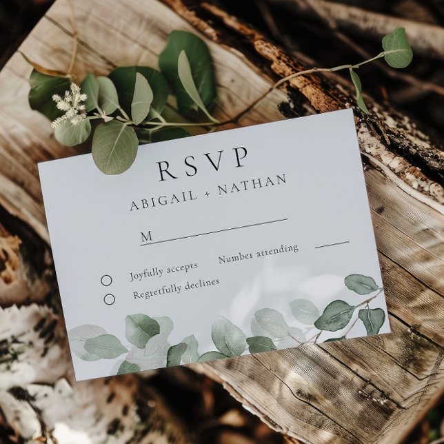 Cartão RSVP Casamento por Aquarela Moderno Elegante (Criador carregado)