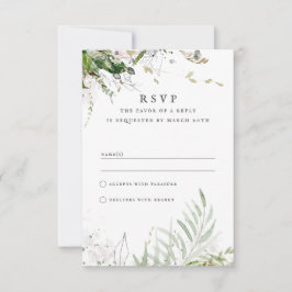 Cartão RSVP Casamento por Aquarela Terrena Elegante