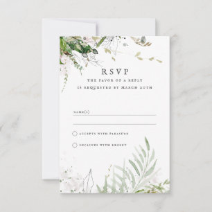 Cartão RSVP Casamento por Aquarela Terrena Elegante