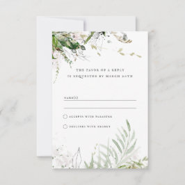 Cartão RSVP Casamento por Aquarela Terrena Elegante