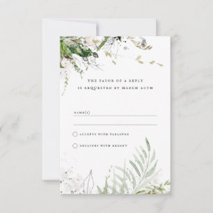 Cartão RSVP Casamento por Aquarela Terrena Elegante