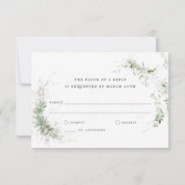Cartão RSVP Casamento por Aquarela Terrena Elegante