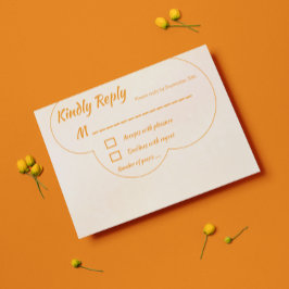 Cartão RSVP Casamento Pôr do Sol Laranja