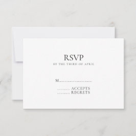 Cartão RSVP Casamento preto e branco do Monograma Mínimo Moder