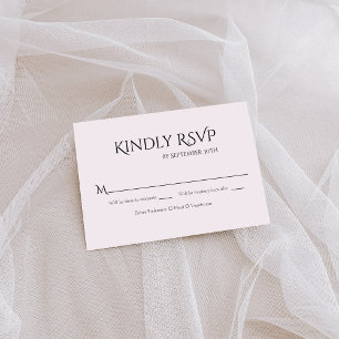 Cartão RSVP Casamento Preto e Branco Elegante