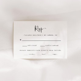 Cartão RSVP Casamento preto e branco moderno | Escolha das ref