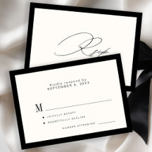 Casamento preto marfim em caligrafia elegante clás