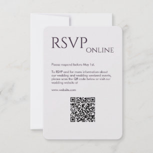 Cartão RSVP Casamento Púrpura Escuro Elegante Moderno