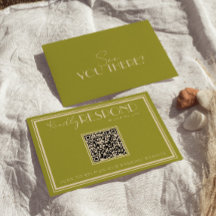 Casamento QR Code de Luxo em Verde Musgo Clássico