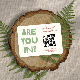 Cartão RSVP Casamento QR Code Tom Terra Funcional Moderno