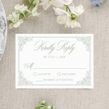 Casamento Quadro Ornate Vintage Verde Sage Elegant