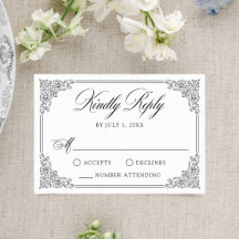 Casamento Quadro Ornato Vintage Preto Elegante