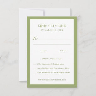 Cartão RSVP Casamento Quadro Verde 