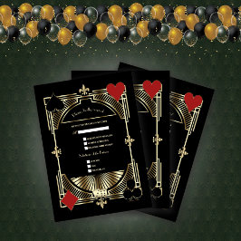 Cartão RSVP Casamento Real Dourado Fleur-de-lis Excelente Gats