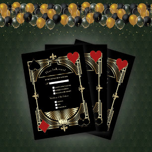 Cartão RSVP Casamento Real Dourado Fleur-de-lis Excelente Gats